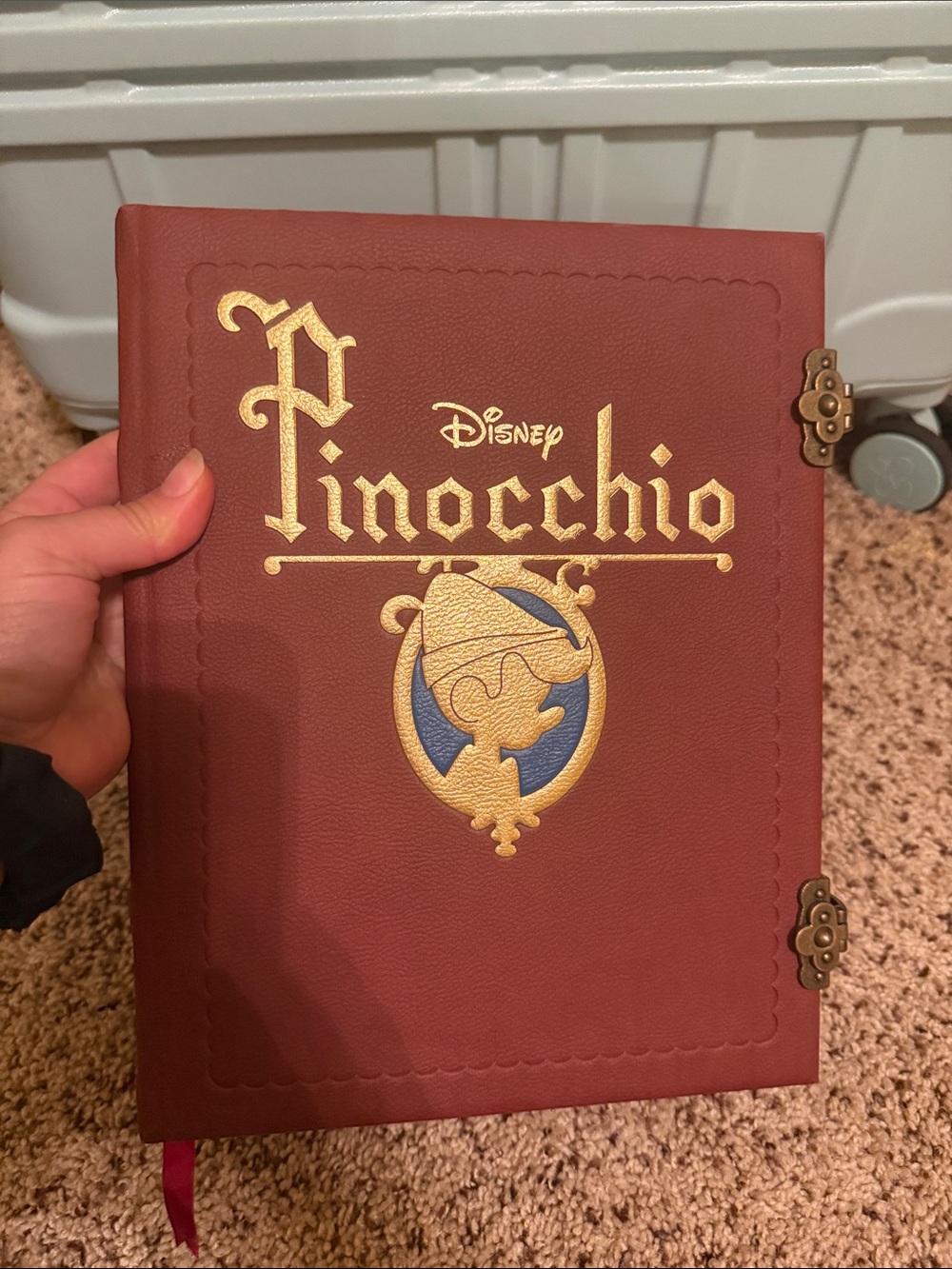 Disney Pinocchio Hardcover journal Book - Burgundy with Gold & Blue Accents